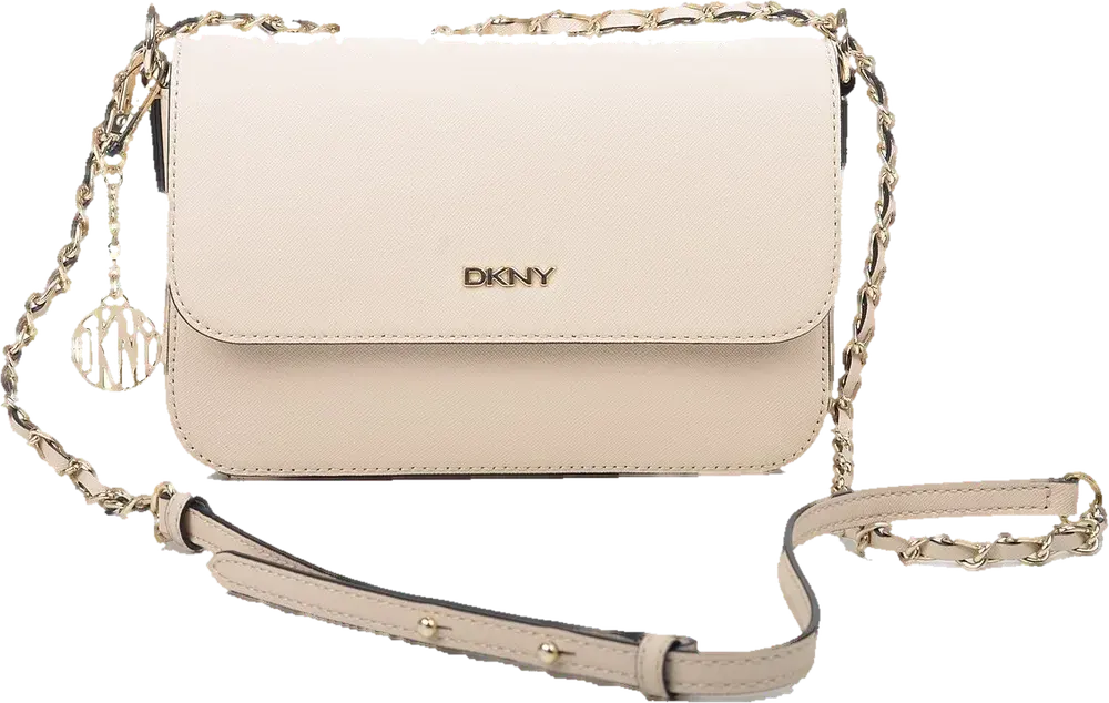 Chain Flap Crossbody in Beige